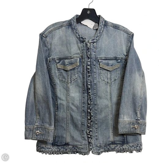 Jacket Denim By Chicos In Blue Denim, Size: L