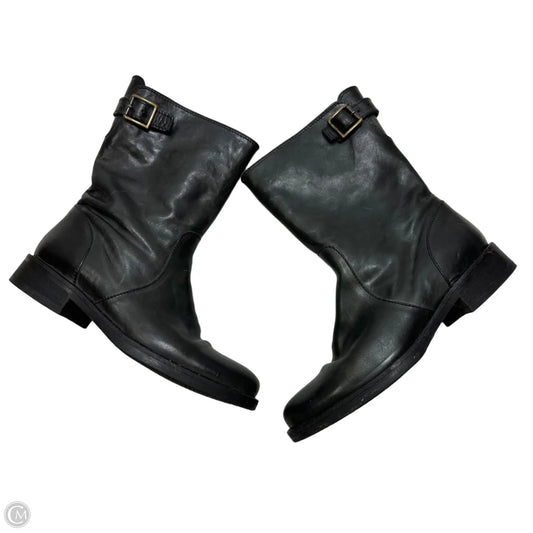 Leather Boots Ankle Flats By J. Crew In Black, Size: 8
