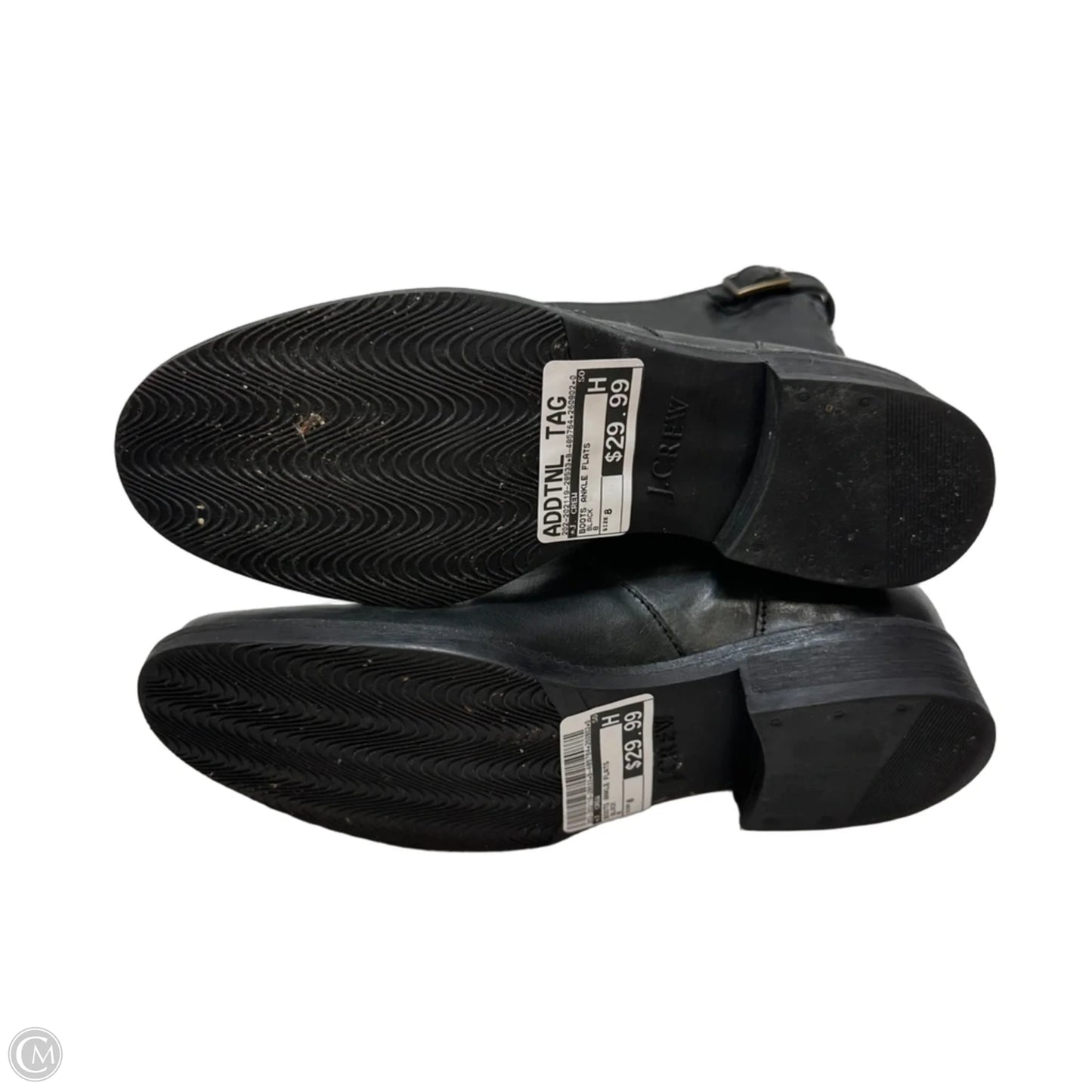 Leather Boots Ankle Flats By J. Crew In Black, Size: 8
