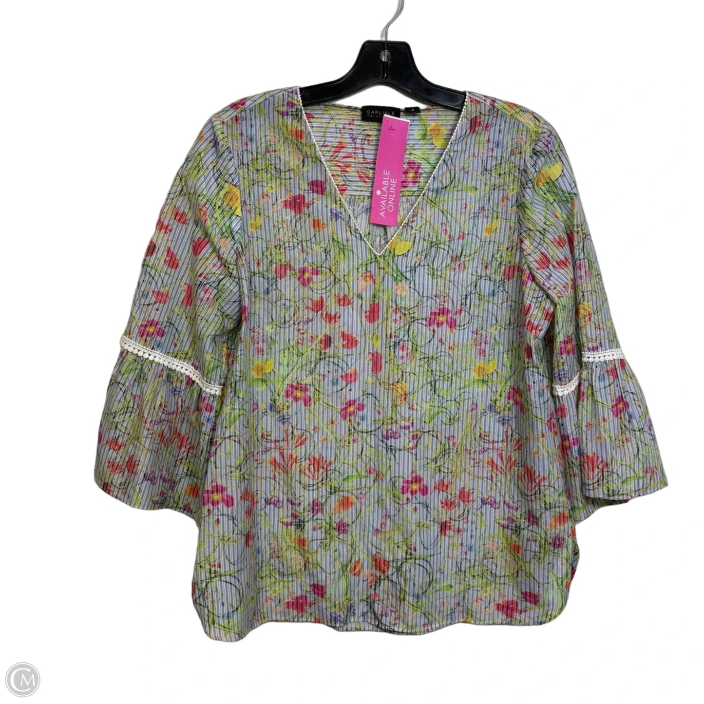 Top Short Sleeve By Carlisle In Floral Print, Size: 6