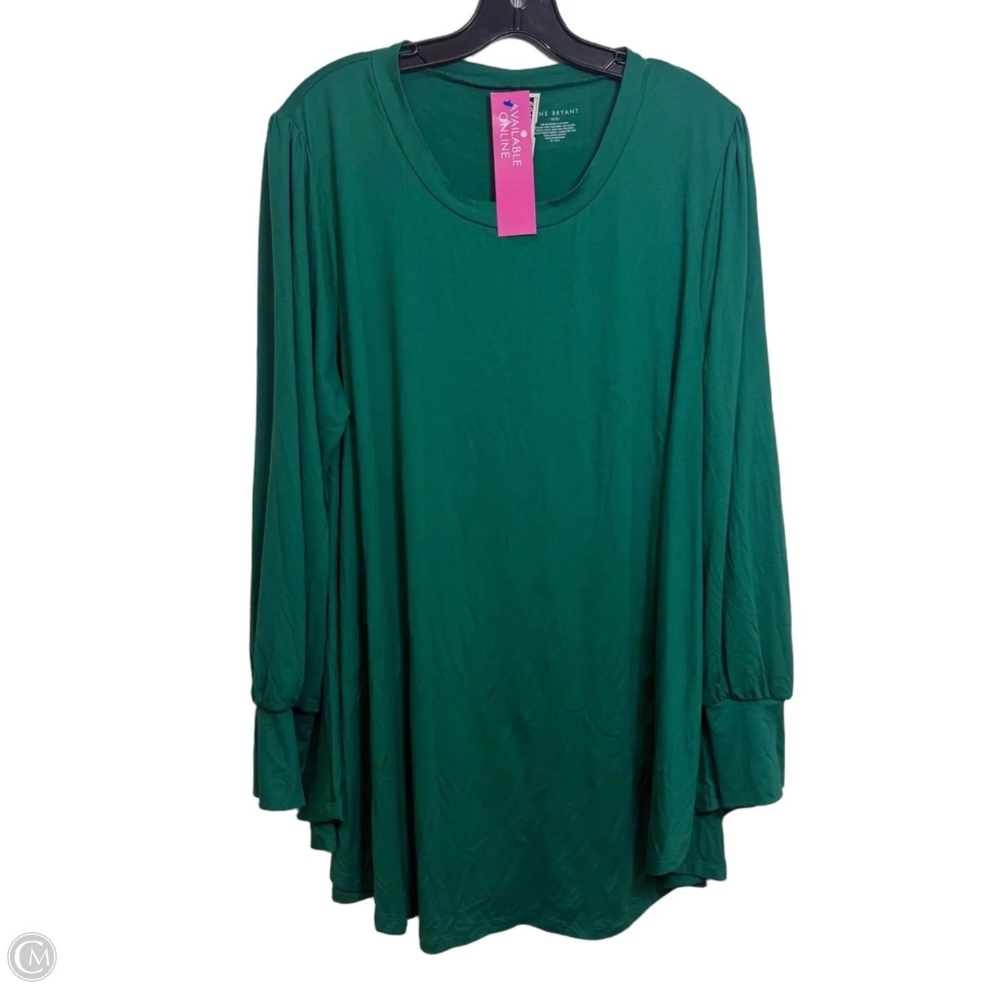 Top Long Sleeve Basic By Lane Bryant In Green, Size: 18