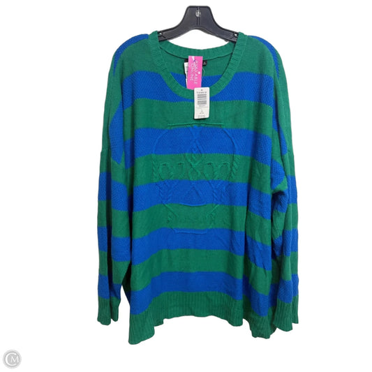 Sweater By Torrid In Blue & Green, Size: 3x