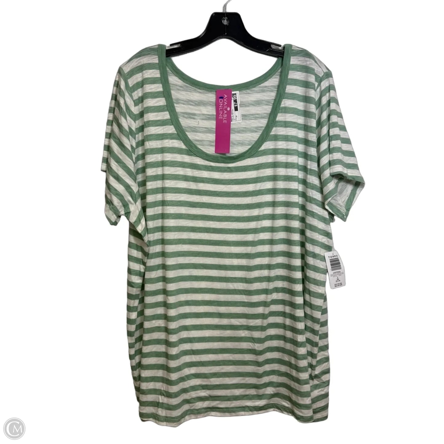 Top Short Sleeve Basic By Torrid In Striped Pattern, Size: 3x
