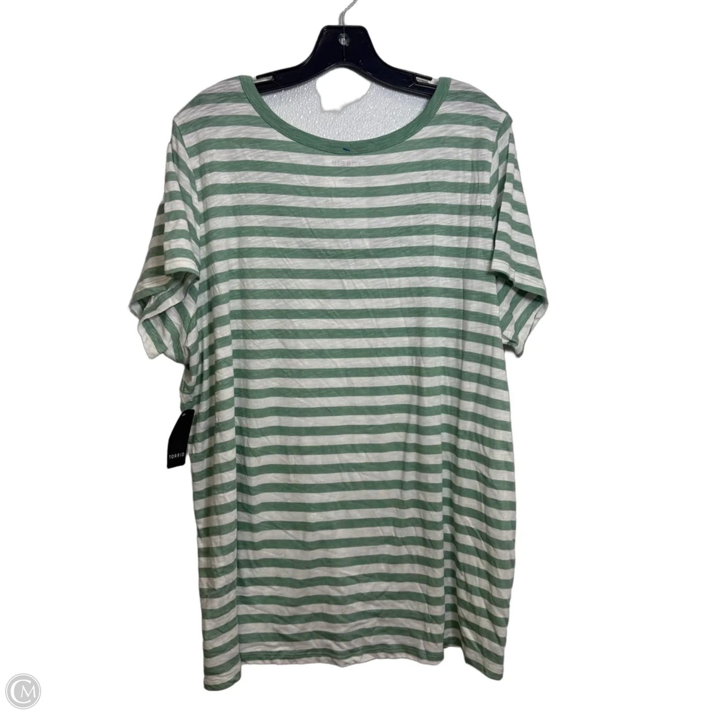 Top Short Sleeve Basic By Torrid In Striped Pattern, Size: 3x