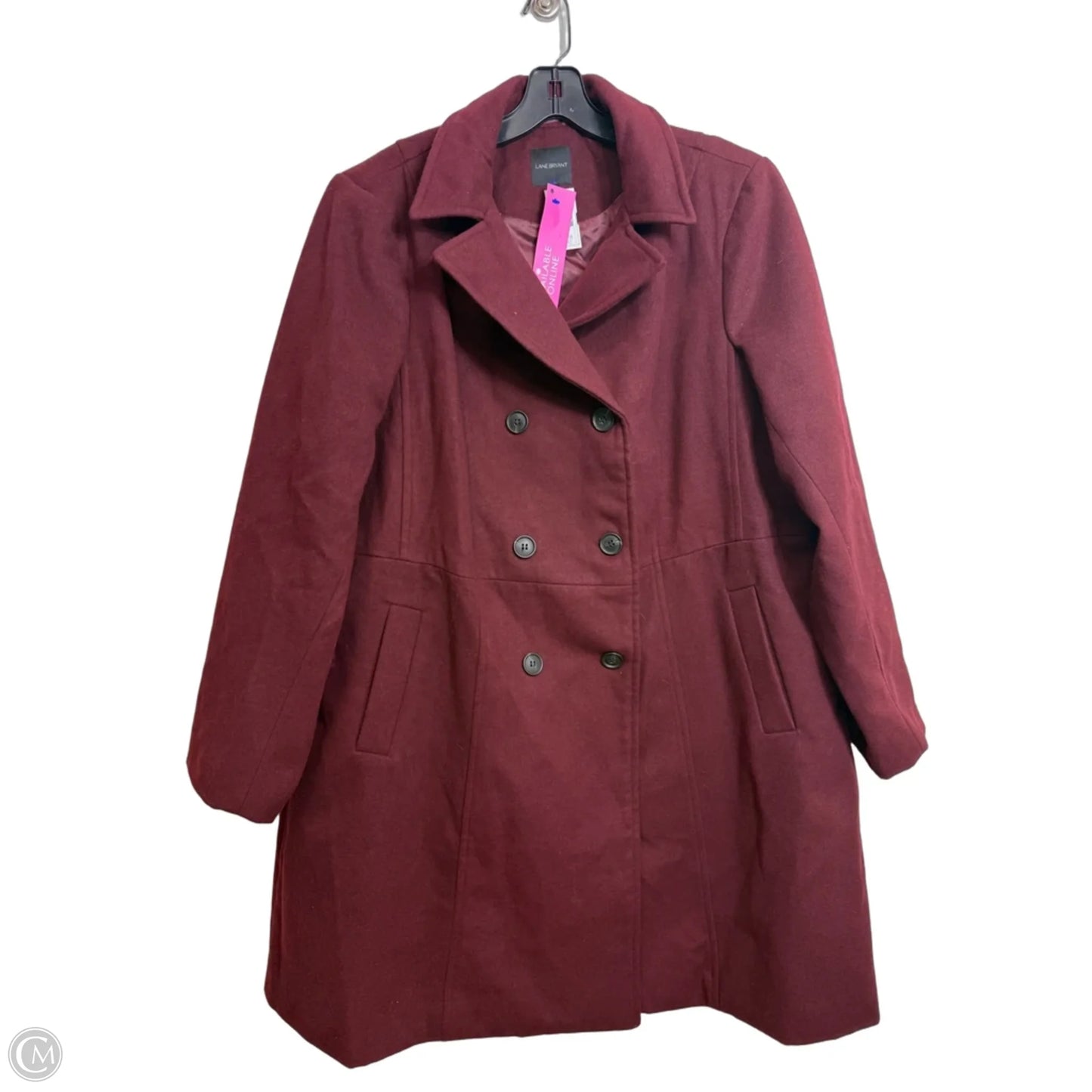 Coat Peacoat By Lane Bryant In Maroon, Size: 20