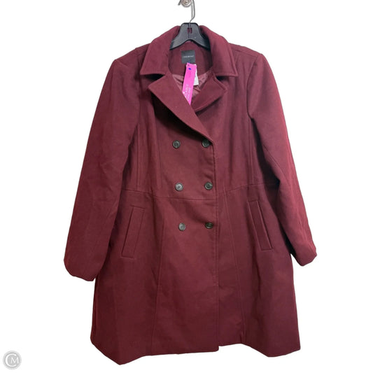 Coat Peacoat By Lane Bryant In Maroon, Size: 20