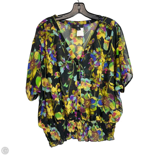 Top Short Sleeve By Clothes Mentor In Floral Print, Size: Xl