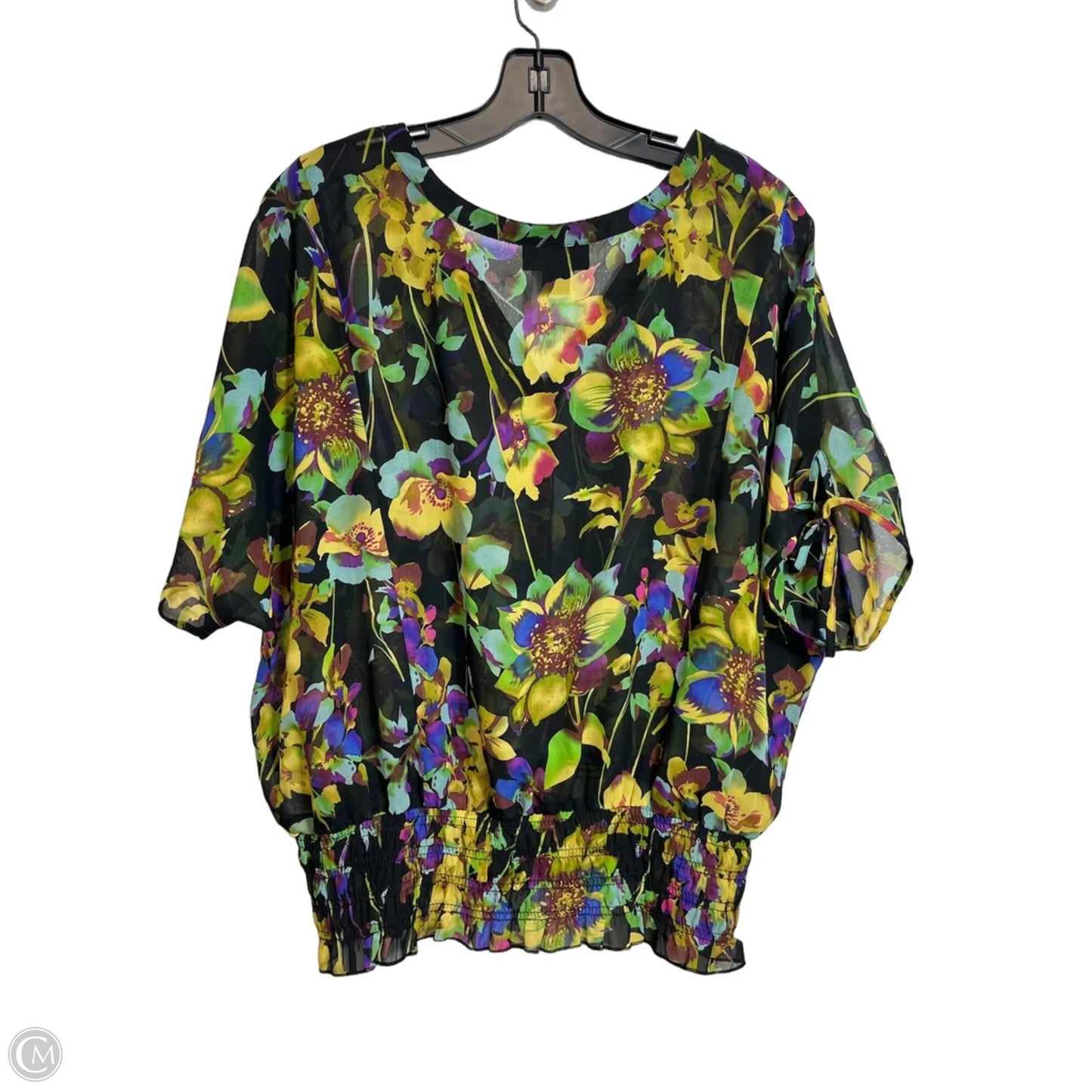 Top Short Sleeve By Clothes Mentor In Floral Print, Size: Xl