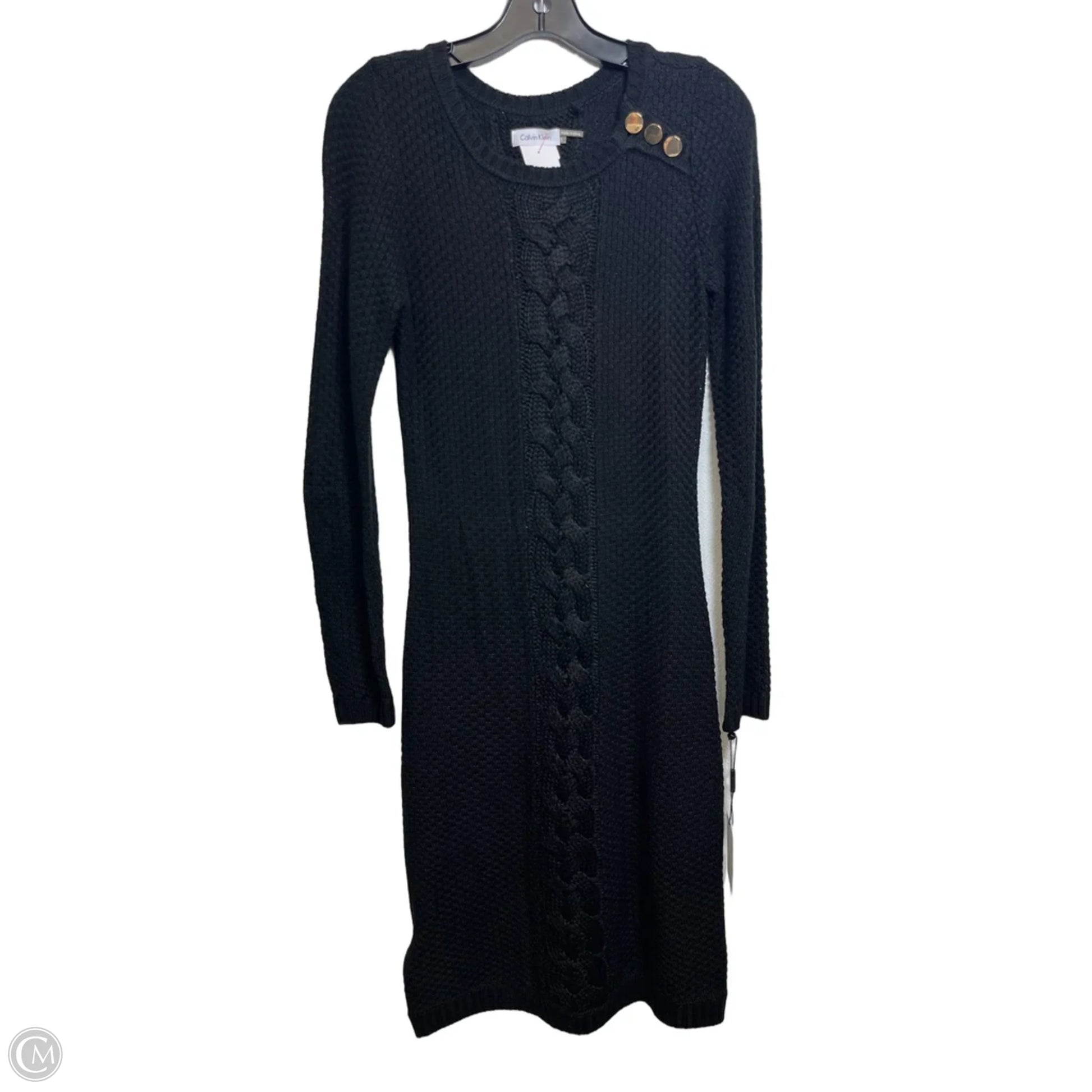 calvin klein black sweater dress Casual Short By In Black, Size: S Jane Cowl Neck Slit 55% Pet wedding night gown Width:Medium (D)
