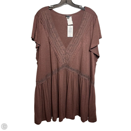 Top Short Sleeve By Torrid In Brown, Size: 4x