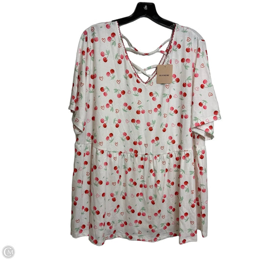 Top Short Sleeve By Bloomchic In Pink & Red, Size: 3x