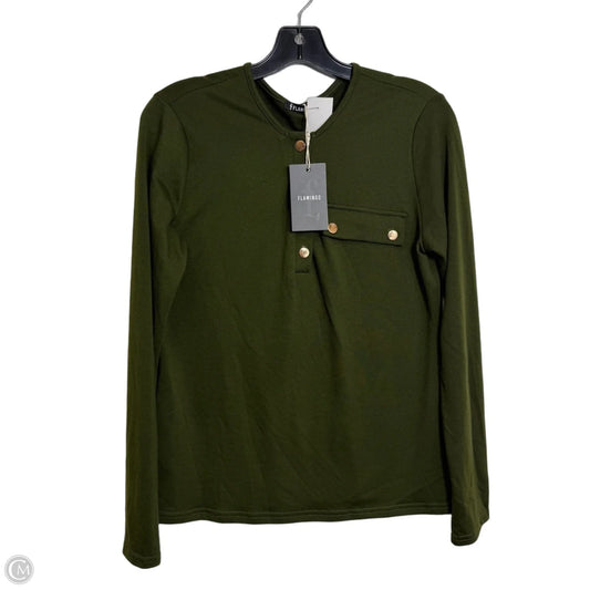 Top Long Sleeve By Flamingo Urban In Green, Size: L