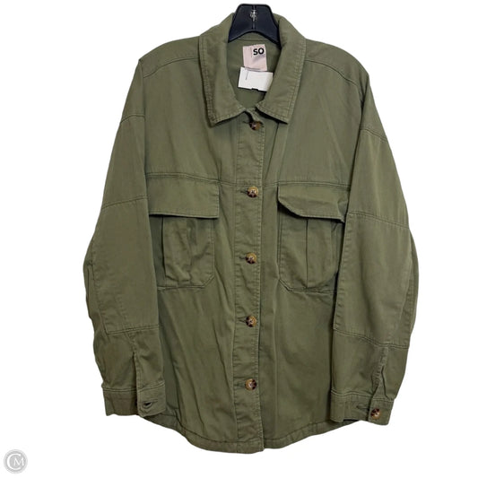 Jacket Shirt By So In Green, Size: 1x