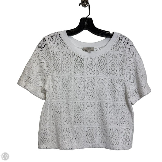 Top Short Sleeve By Loft In White, Size: S