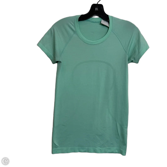 Athletic Top Short Sleeve By Lululemon In Green, Size: M