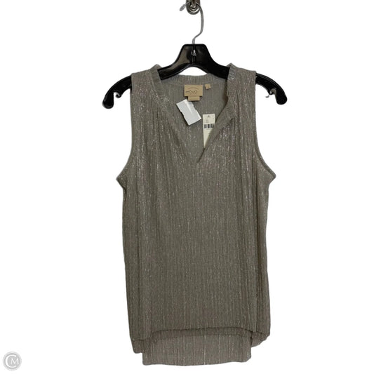 Top Sleeveless By Anthropologie In Silver, Size: S