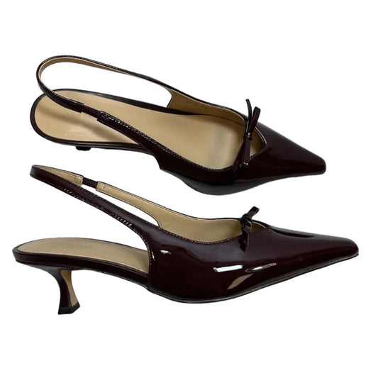 Shoes Heels Kitten By Ann Taylor In Maroon, Size: 8