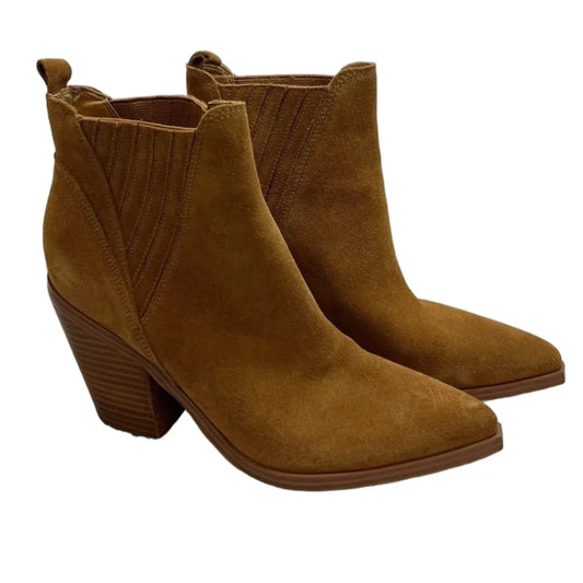 Boots Ankle Heels By Marc Fisher In Tan, Size: 8.5