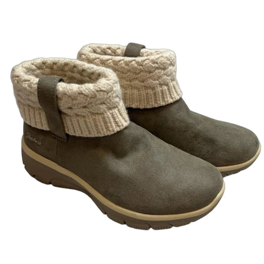 Boots Ankle Flats By Skechers In Grey, Size: 8