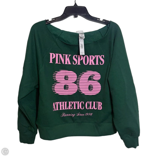 Sweatshirt Crewneck By Pink In Green, Size: M