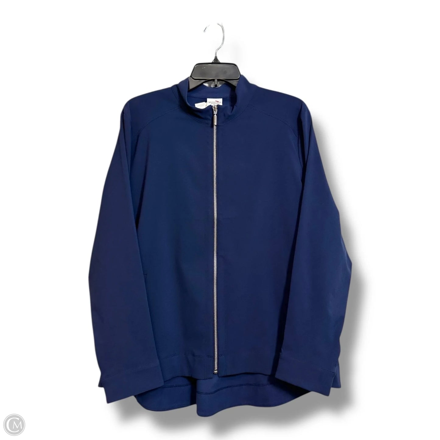 Jacket Windbreaker By Chicos In Navy, Size: Xl
