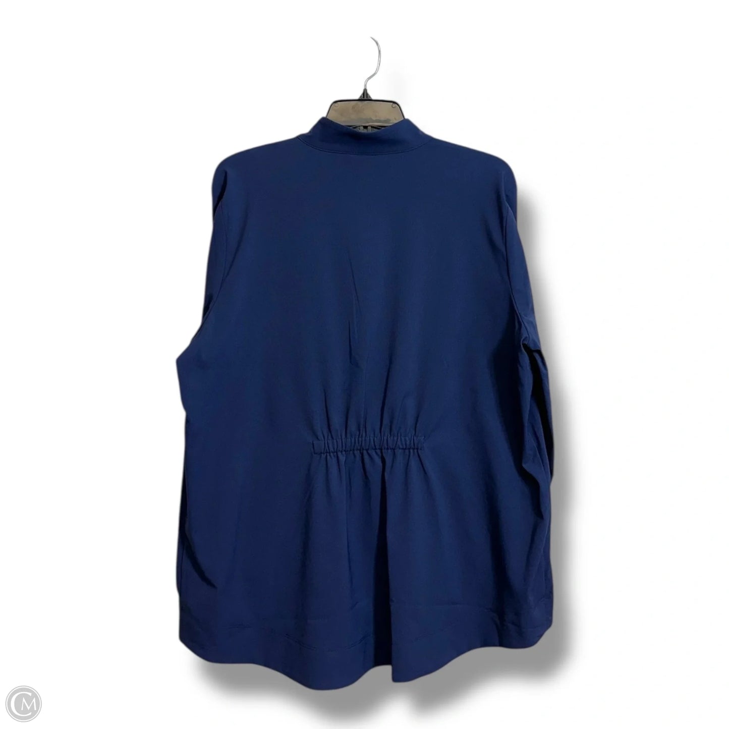 Jacket Windbreaker By Chicos In Navy, Size: Xl