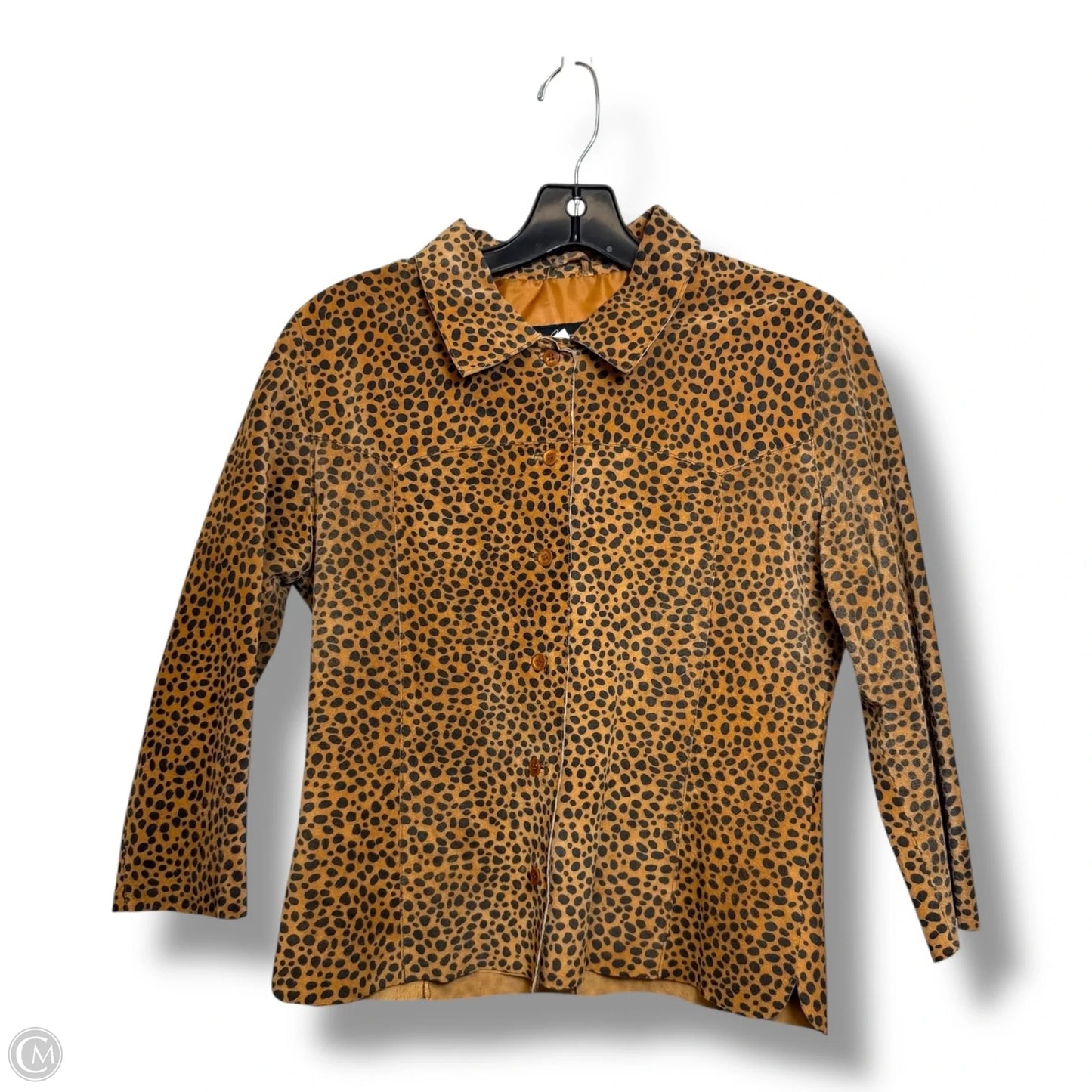 Top Long Sleeve Basic By Arden B In Leopard Print, Size: L