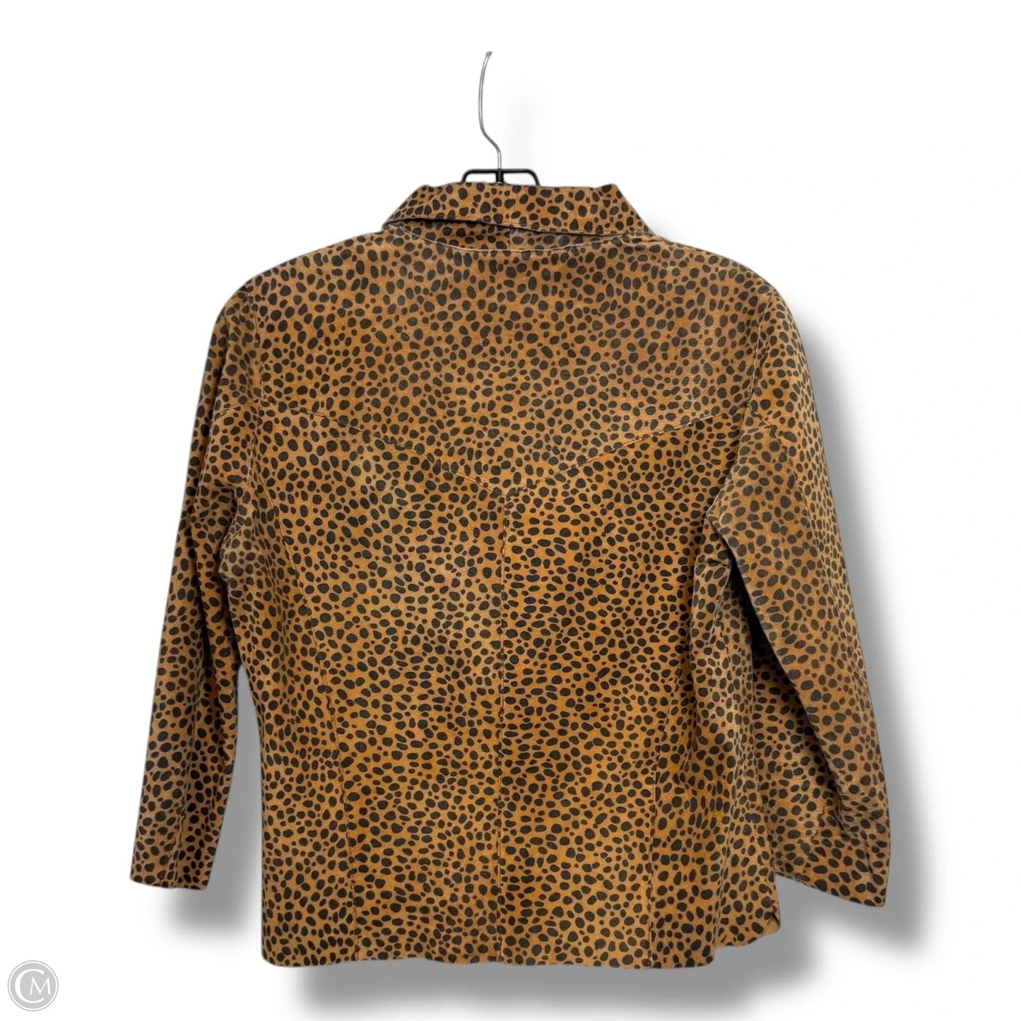 Top Long Sleeve Basic By Arden B In Leopard Print, Size: L