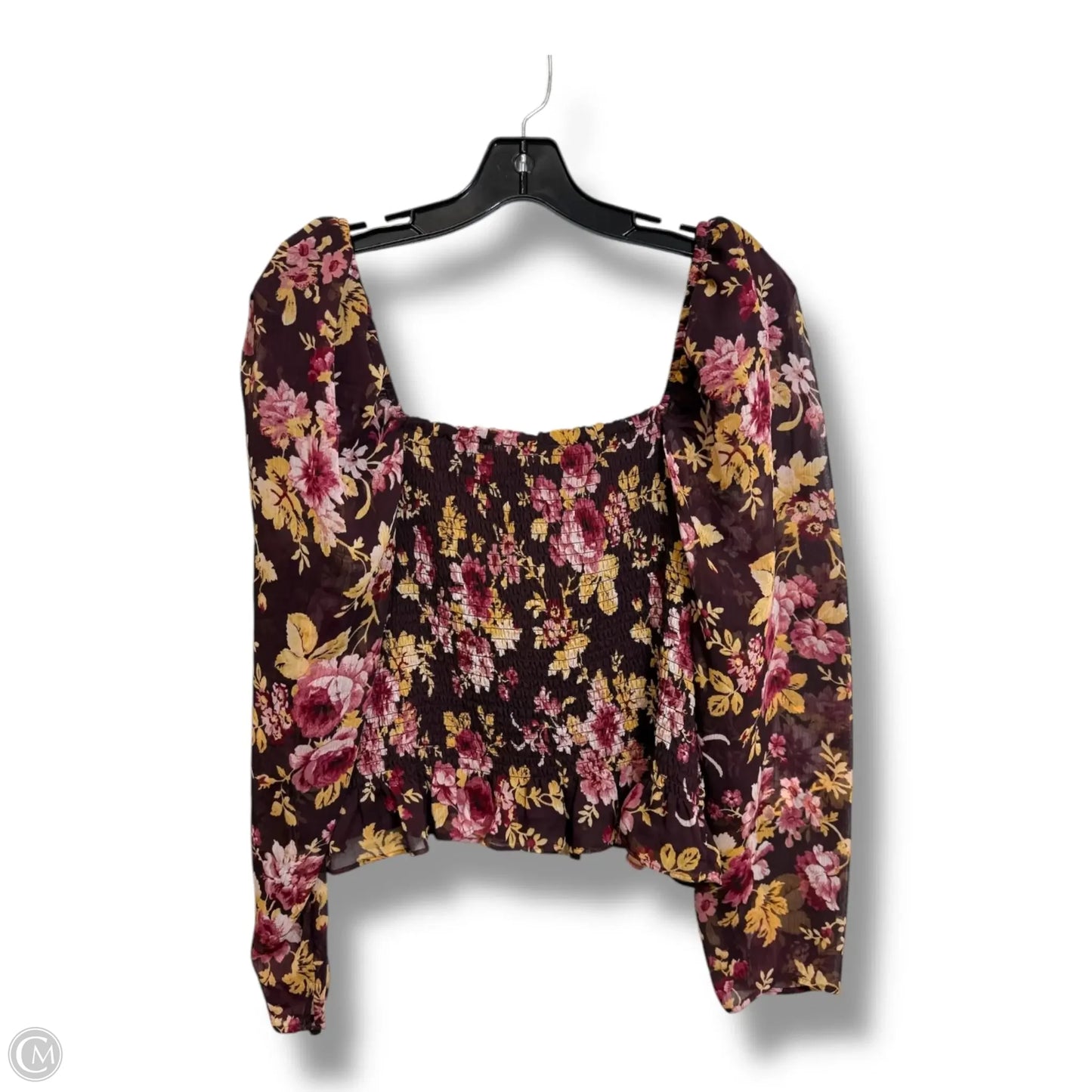 Top Long Sleeve By Express Design Studio In Floral Print, Size: Xl