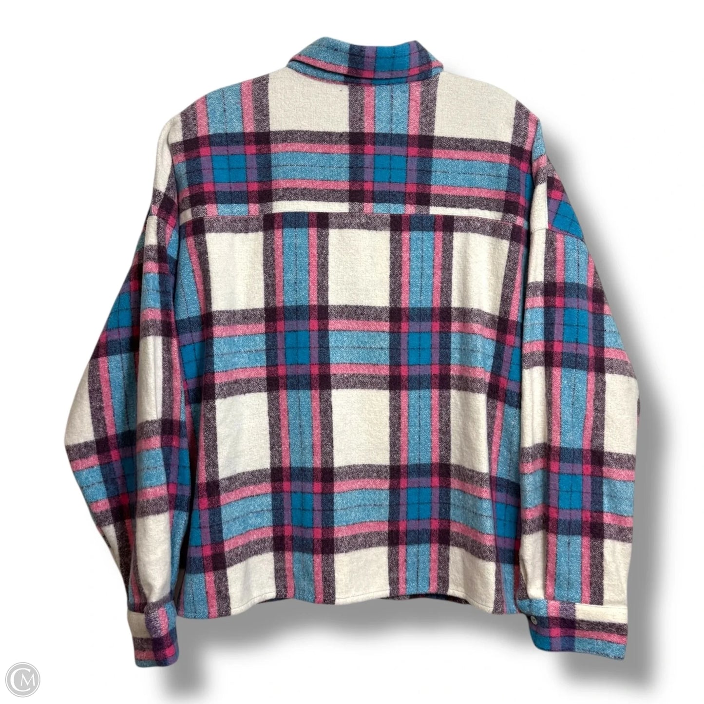 Top Long Sleeve Basic By Francesca's In Plaid Pattern, Size: M