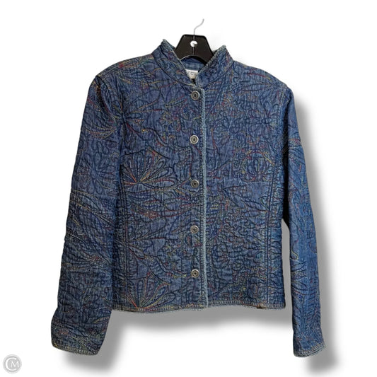 Jacket Denim By Chicos In Blue Denim, Size: Xs