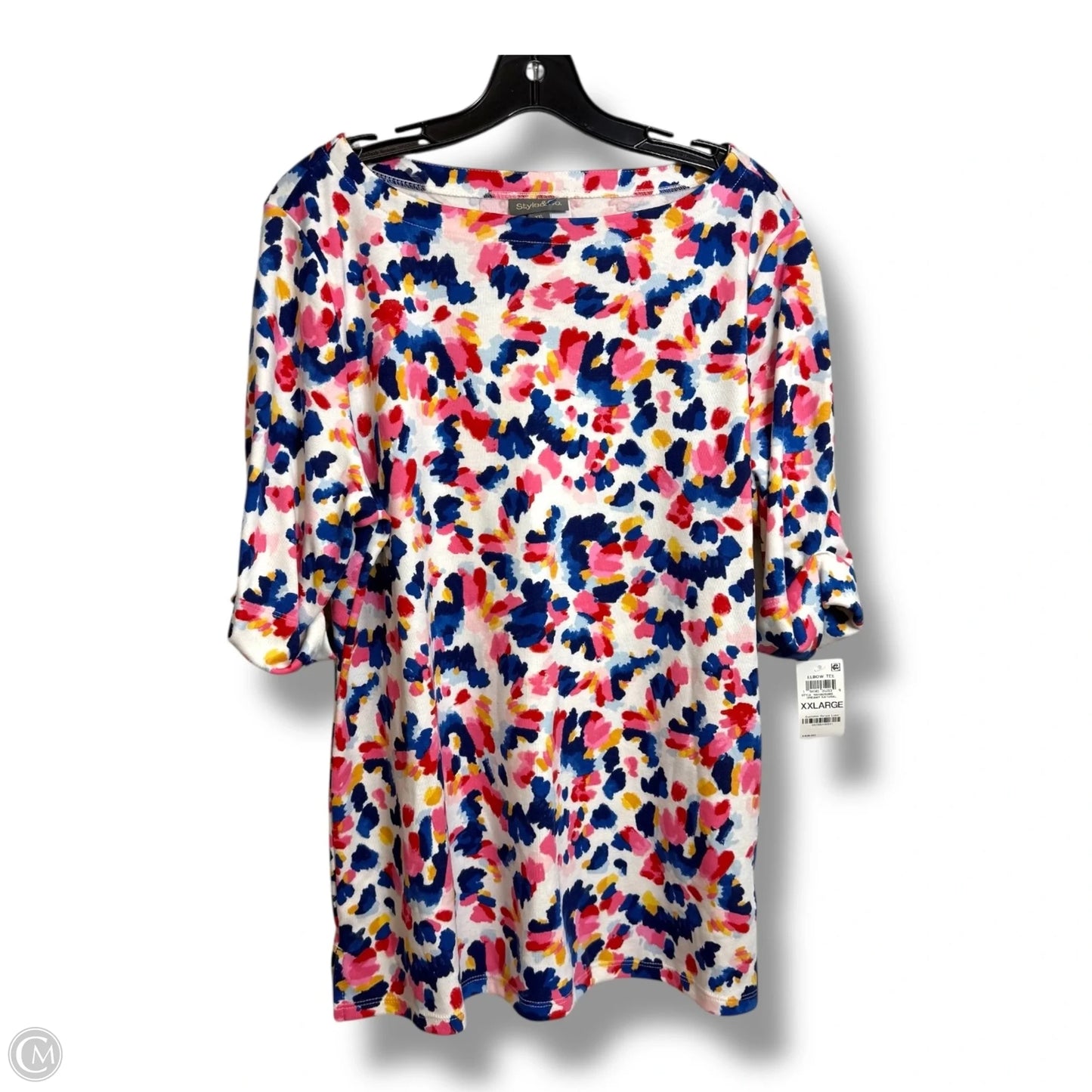 Top Short Sleeve Basic By Style And Co Collection Women In Multi-colored, Size: Xxl