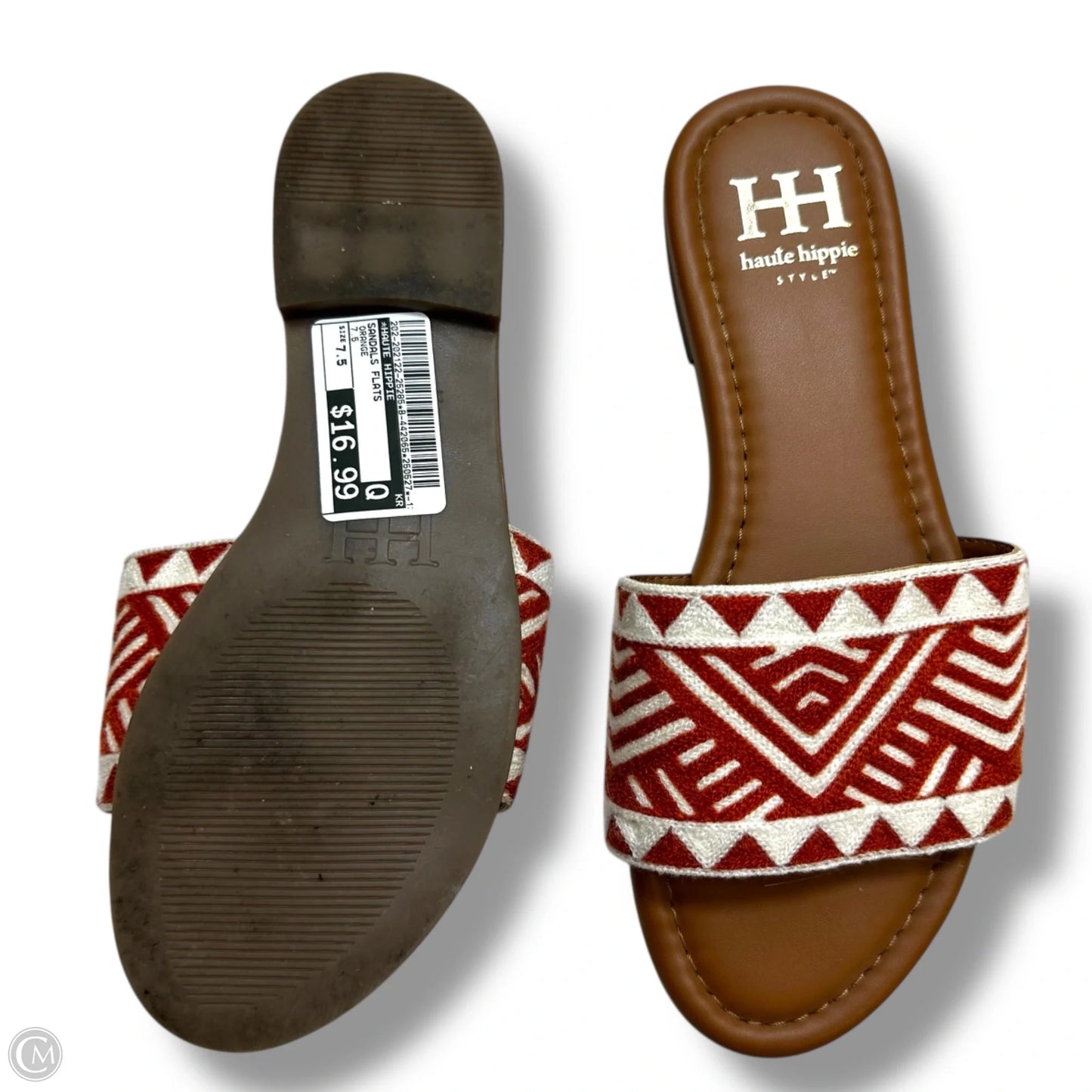Sandals Flats By Haute Hippie In Orange, Size: 7.5