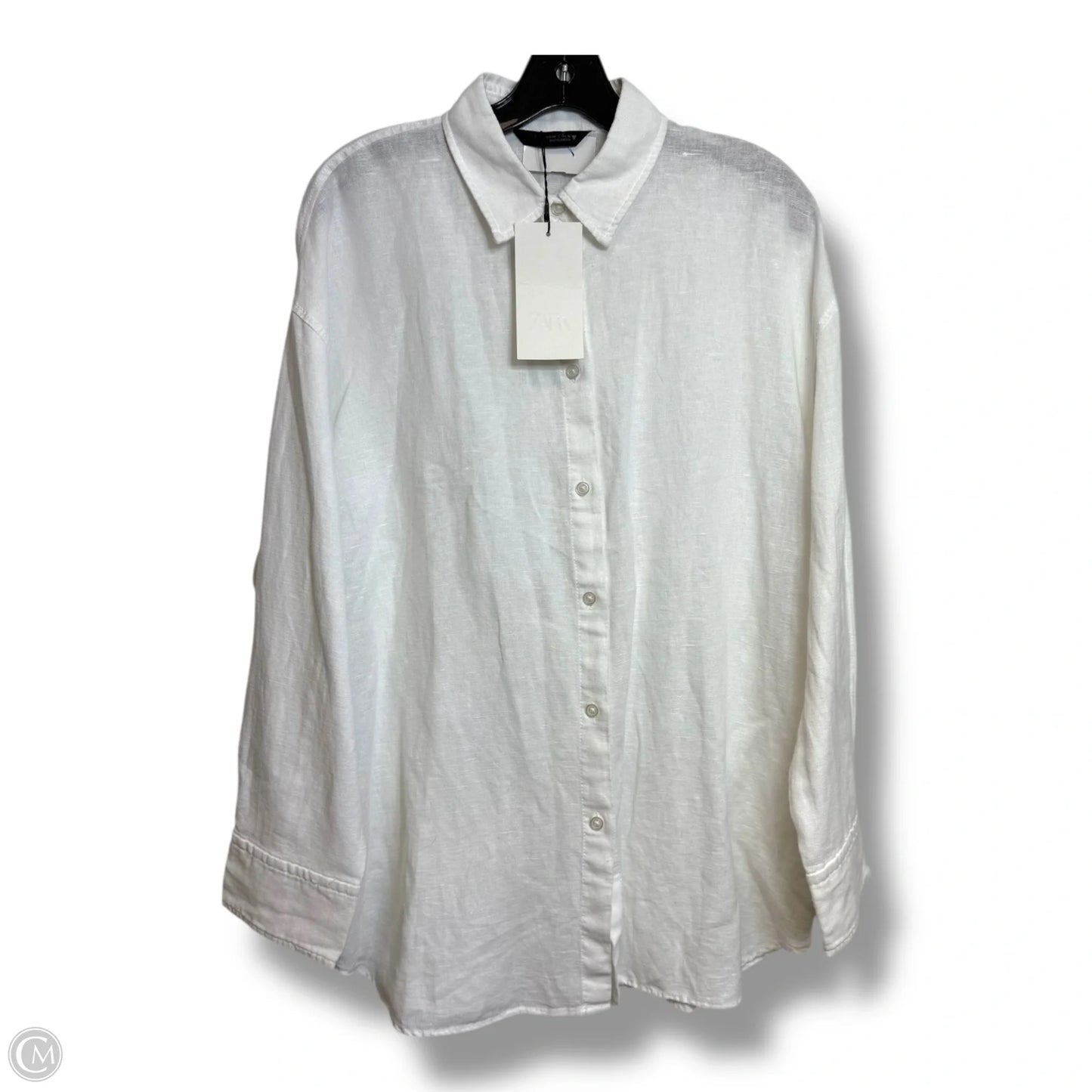 Top Long Sleeve Basic By Zara Basic In Blue, Size: L