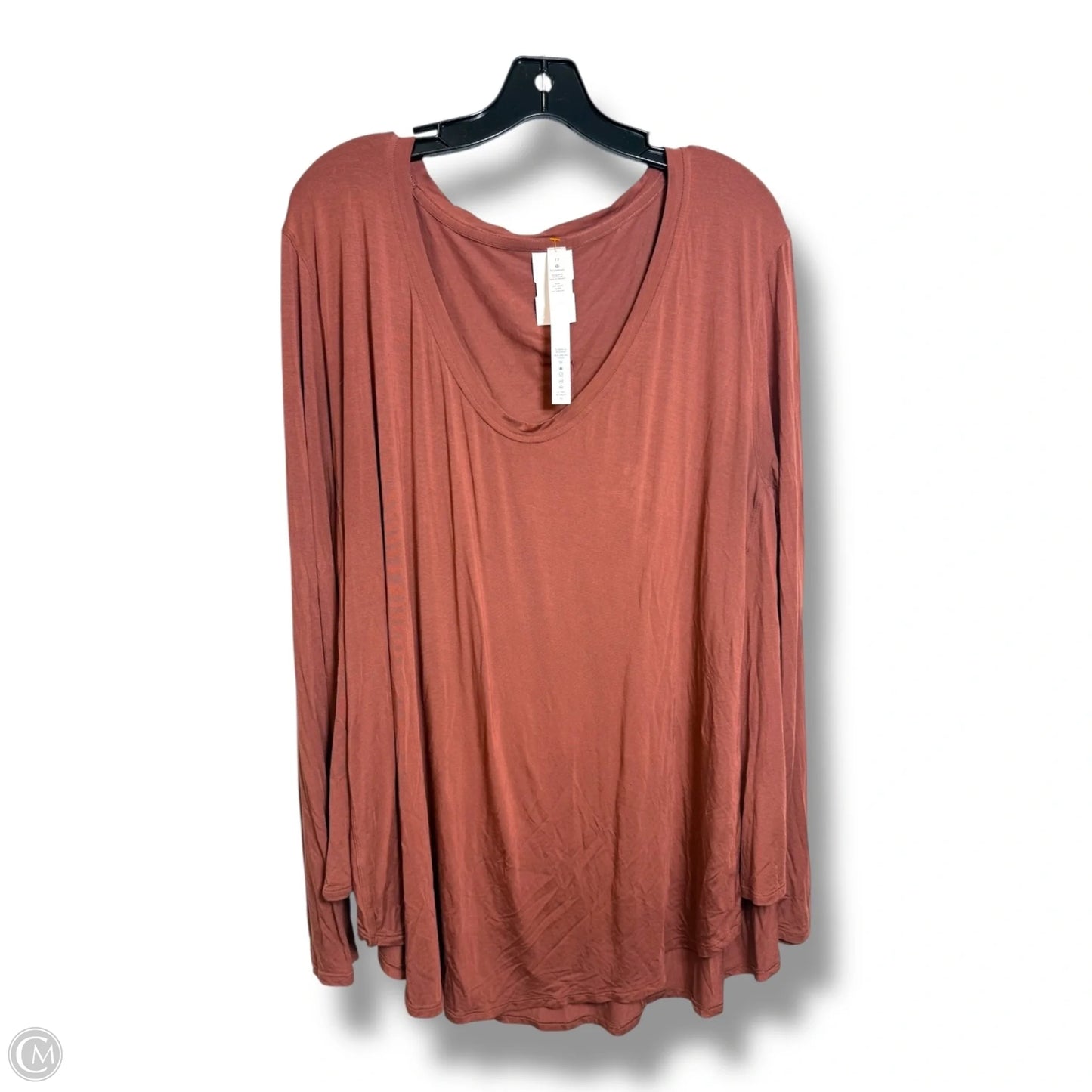 Athletic Top Long Sleeve Collar By Lululemon In Bronze, Size: 12