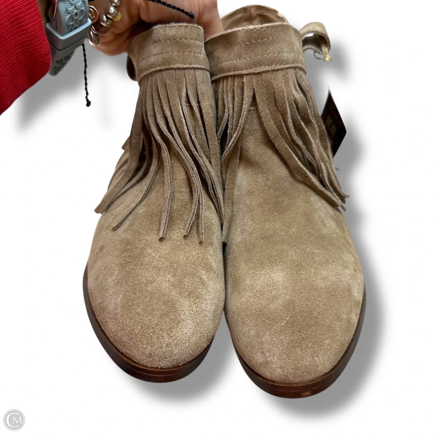 Boots Ankle Flats By Restricted In Tan, Size: 7.5