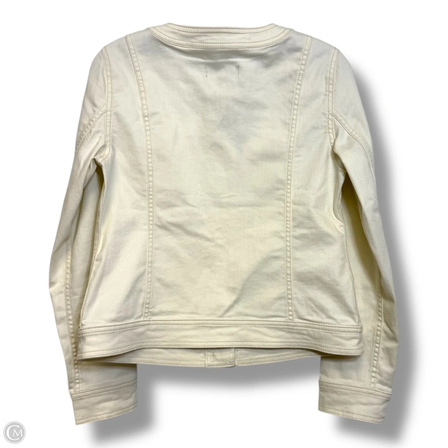 Jacket Denim By Talbots In White, Size: Xs