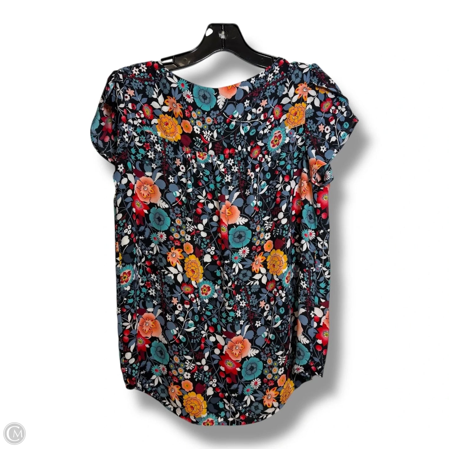 Top Short Sleeve Basic By Loft In Floral Print, Size: Xs