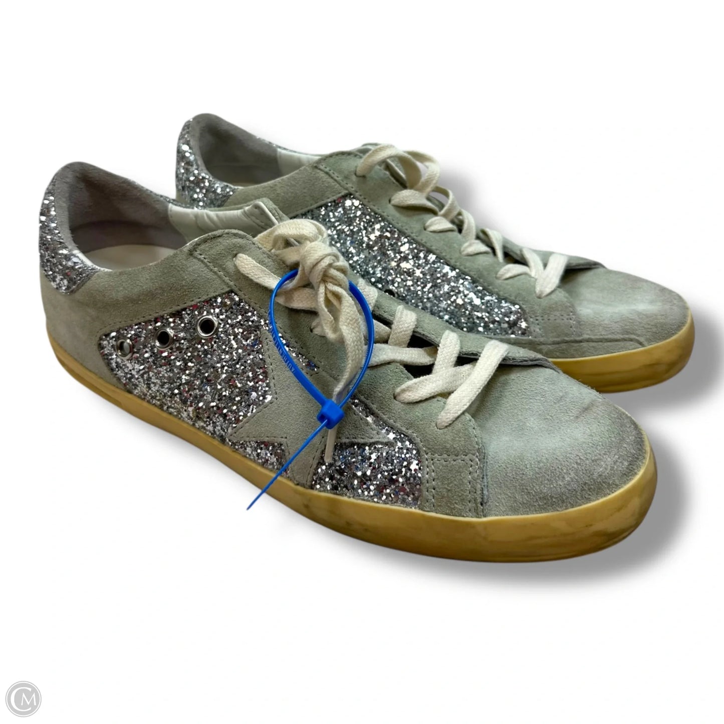 Shoes Luxury Designer By Golden Goose In Silver, Size: 10