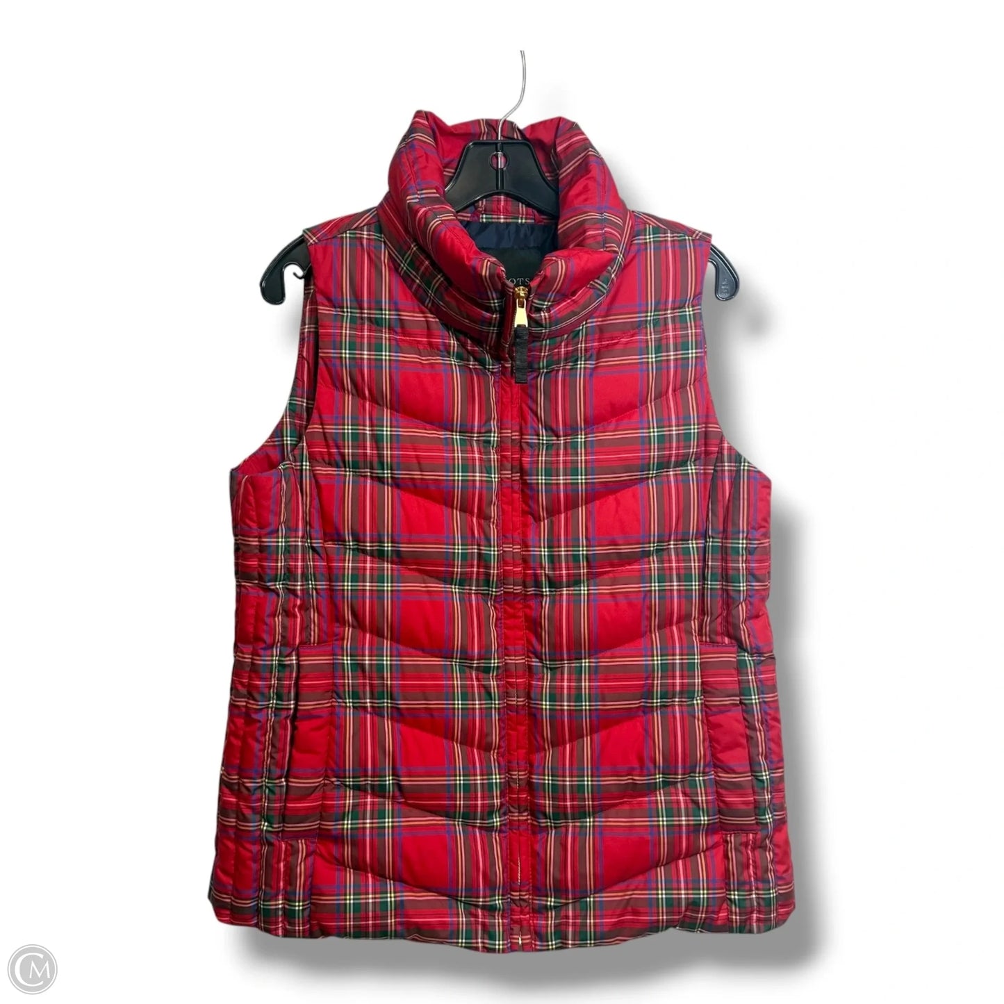 Vest Puffer & Quilted By Talbots In Plaid Pattern, Size: Mp