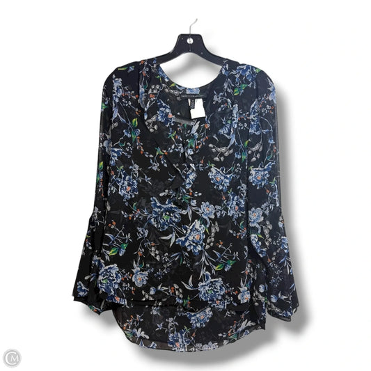 Top Long Sleeve By White House Black Market In Floral Print, Size: 8