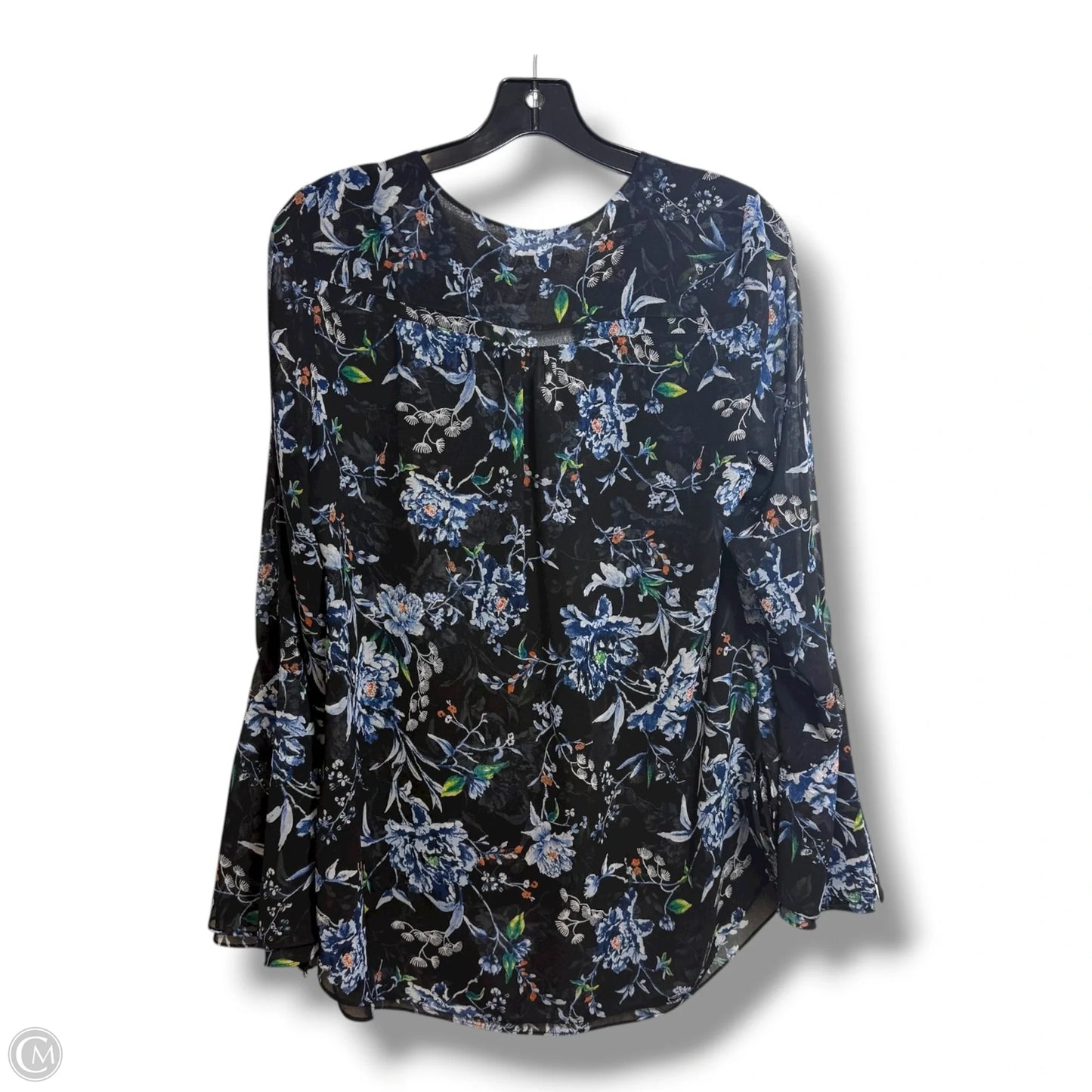 Top Long Sleeve By White House Black Market In Floral Print, Size: 8