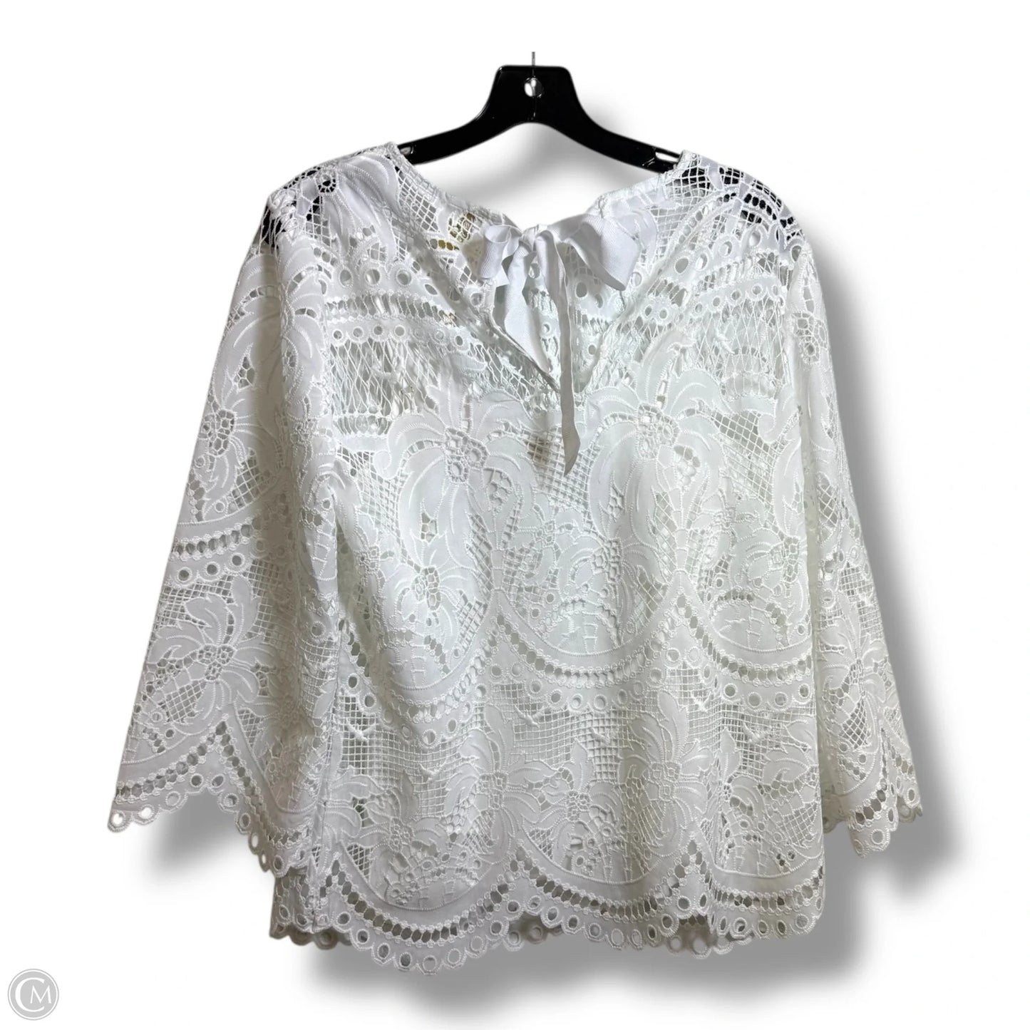 Top Long Sleeve Designer By Lilly Pulitzer In White, Size: 4