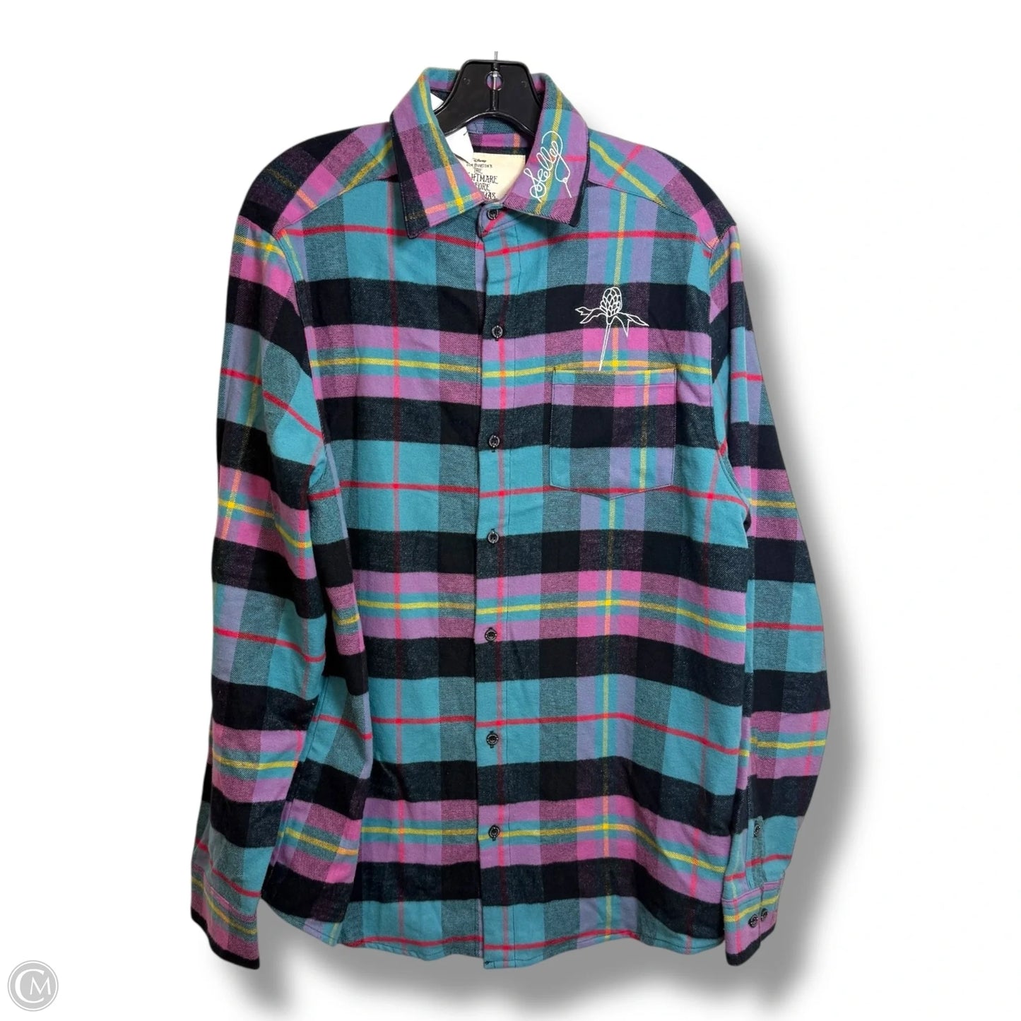 Top Long Sleeve By Disney In Plaid Pattern, Size: M
