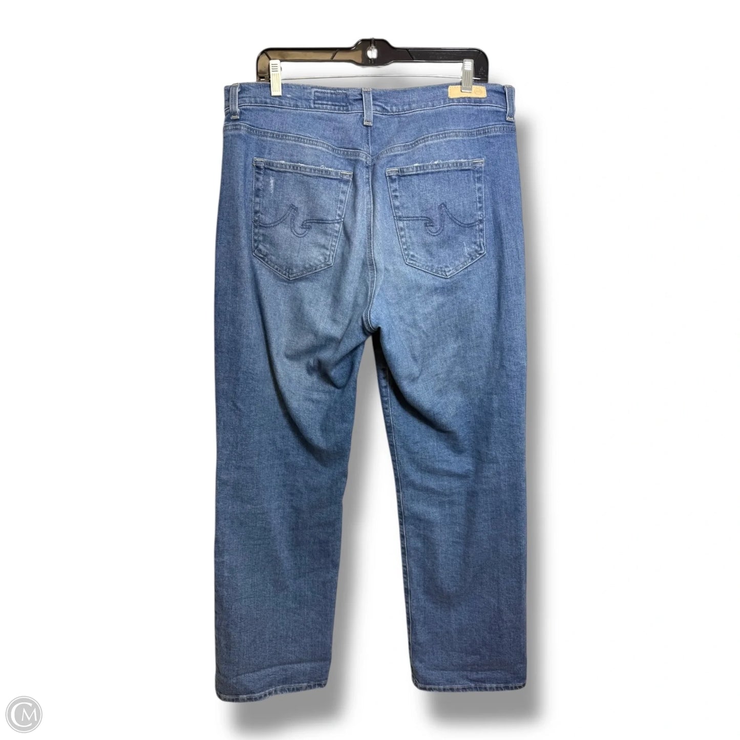 Jeans Straight By Ag Jeans In Blue Denim, Size: 12