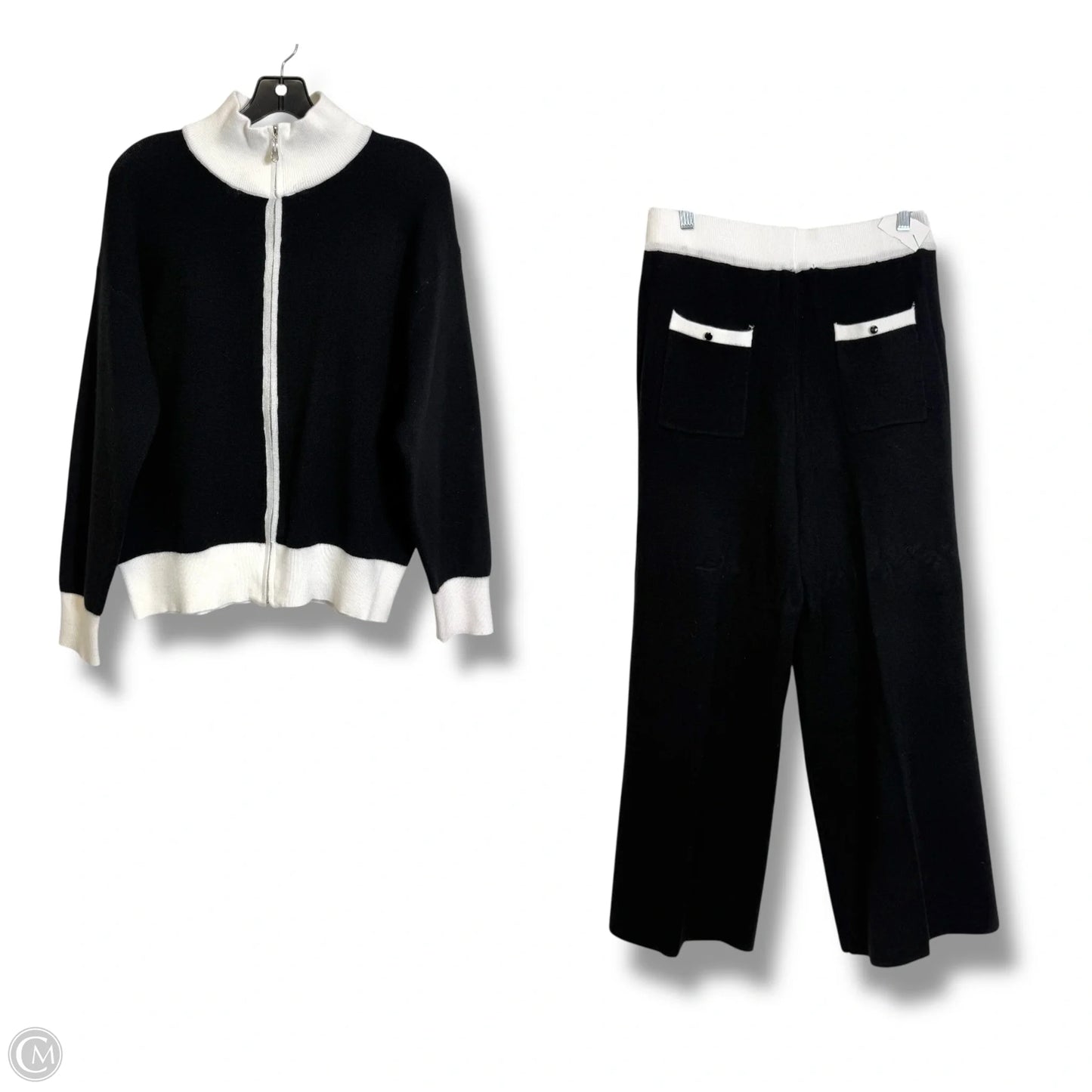 Pants Set 2pc By Clothes Mentor In Black & White, Size: L