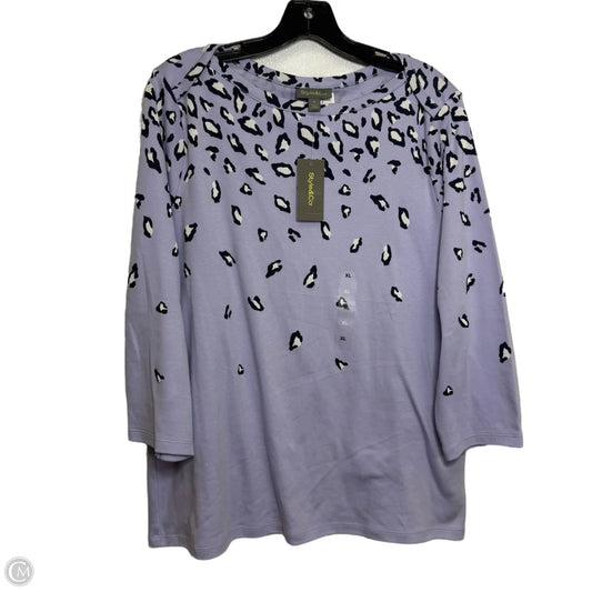Top Long Sleeve Basic By Style And Co Collection Women In Purple, Size: Xl