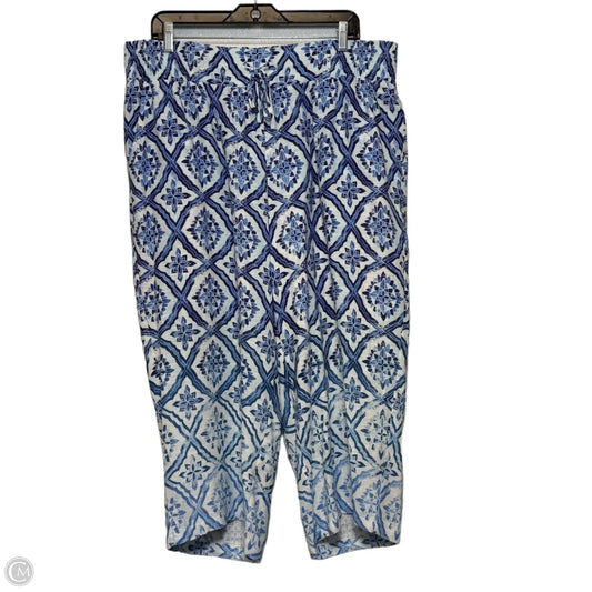 Pants Cropped By Jm Collections In Blue, Size: 1x