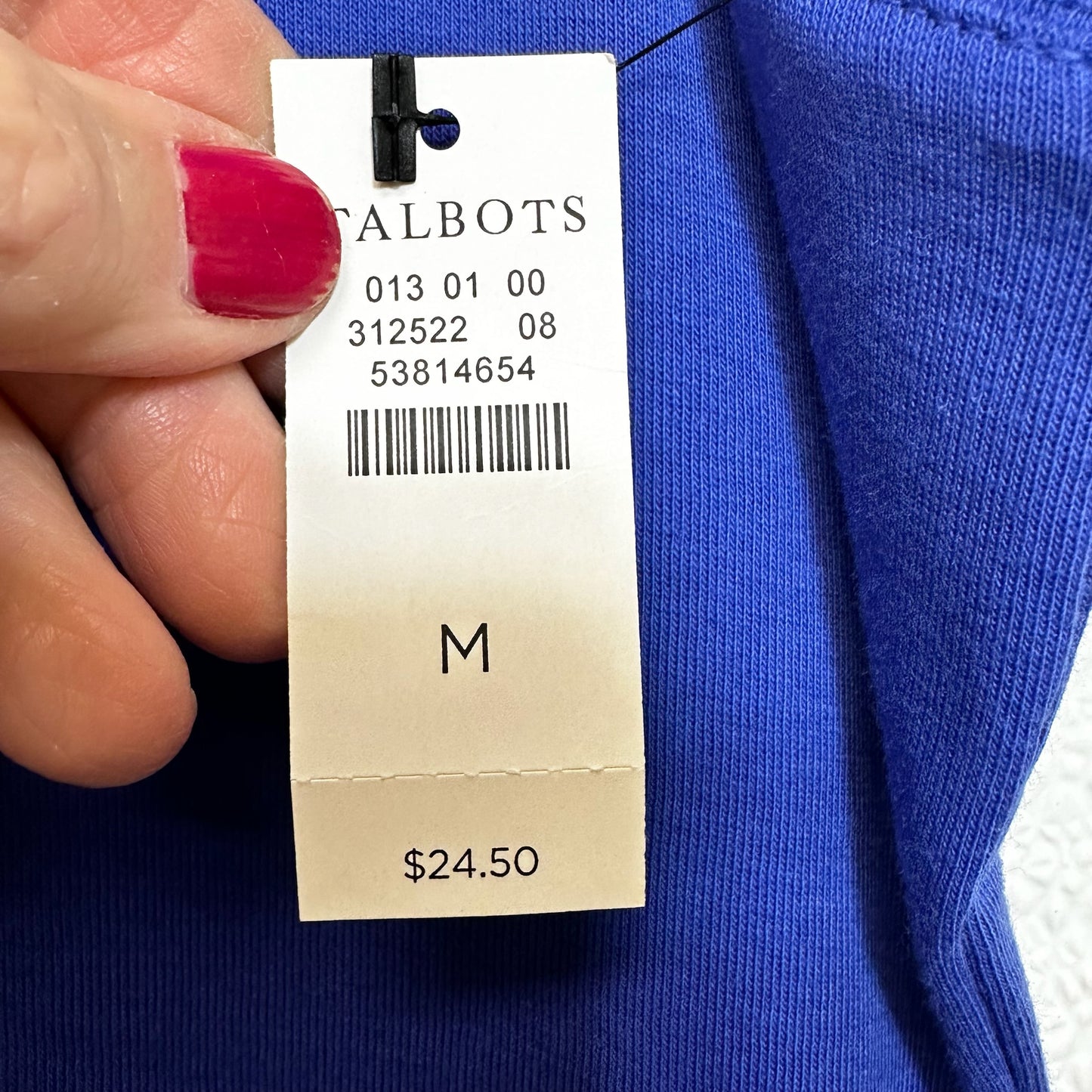 Royal Blue Top Sleeveless Basic Talbots O, Size M