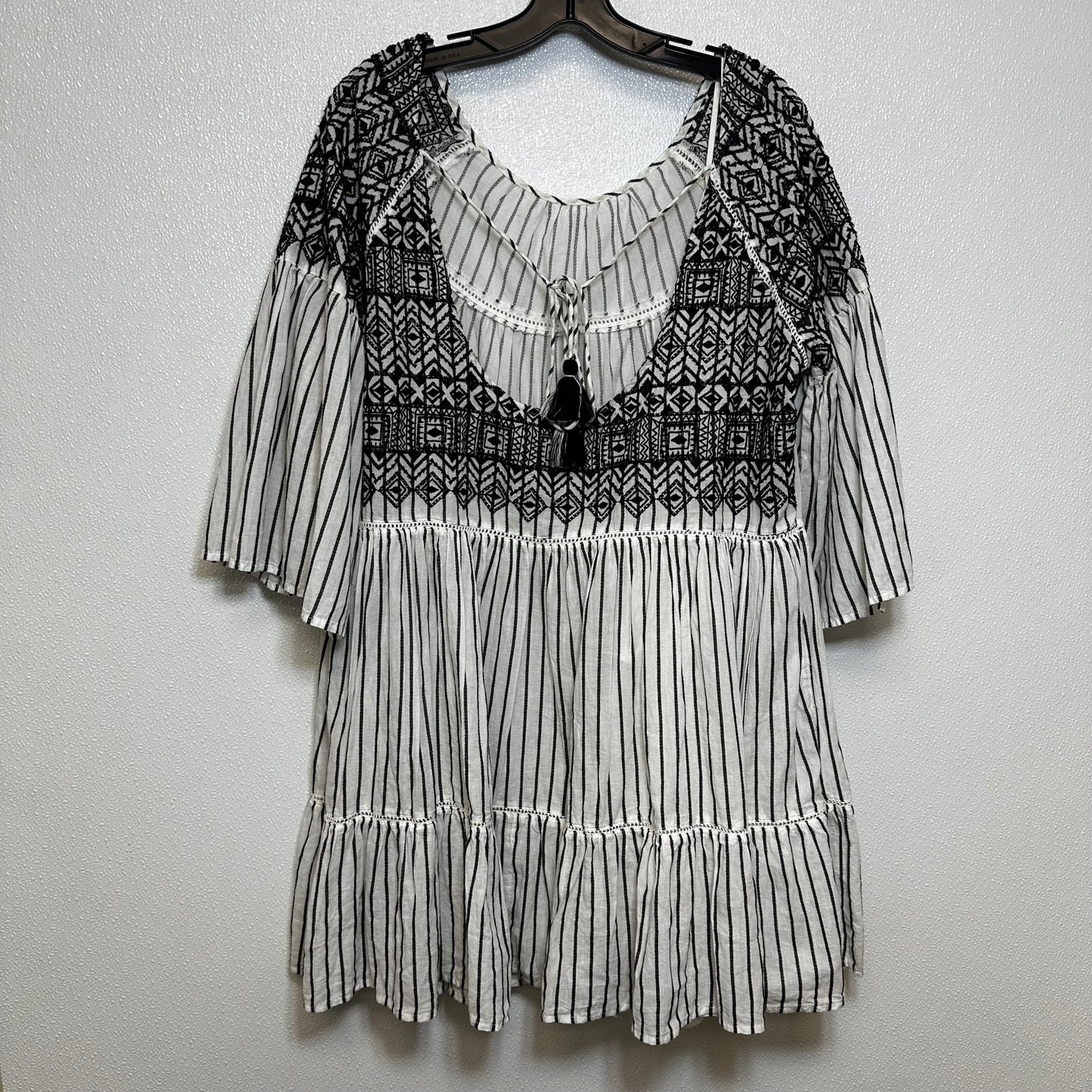 Tunic 3/4 Sleeve By Free People In Black White, Size: M